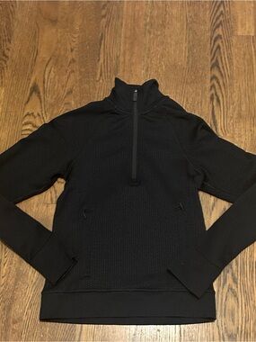 lululemon athletica Black Waffle Half-Zip Pullover 260